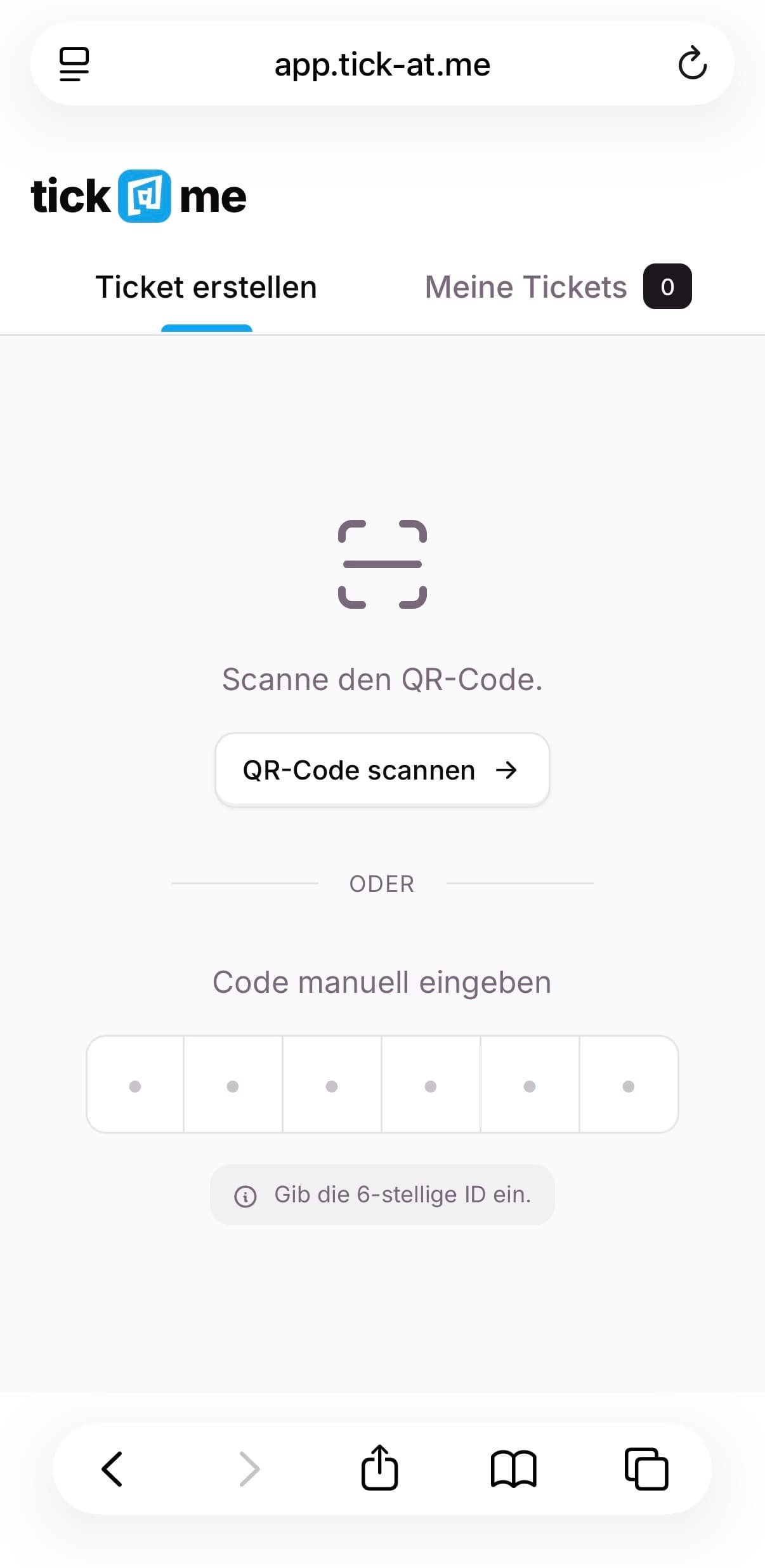 Ticket-Erstellung im Browser